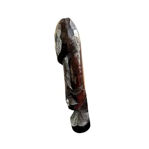 Vintage African Tribal Wood Bust Sculpture Large 16” Global Decor Statue